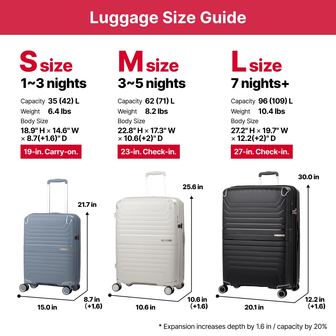 LEGEND WALKER LW 5304 VITA hardshell Expansion security zipper Spinner Luggage