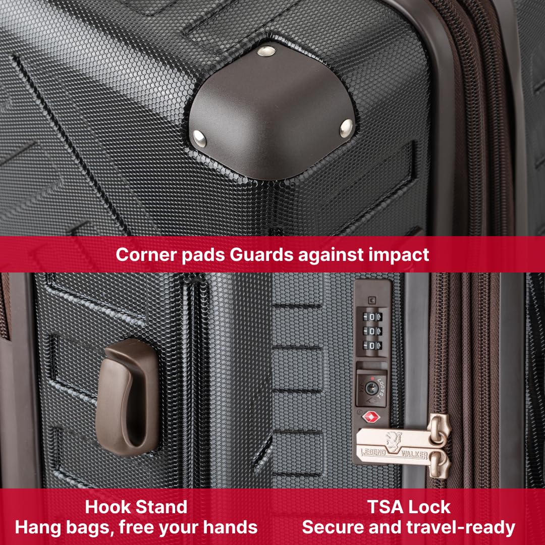 Legend Walker 5514 DECK Hardside  Expansion Spinner Luggage, 29-in