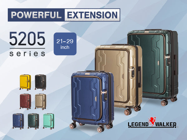 Legend Walker 5205 Bluewhale Hardside Front-Open Max Expansion Spinner Luggage, 26-in