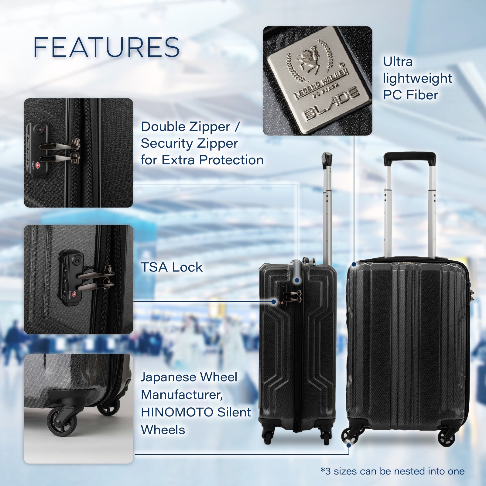 Legend Walker Blade-Ultralight Hardside PC Fiber Expandable