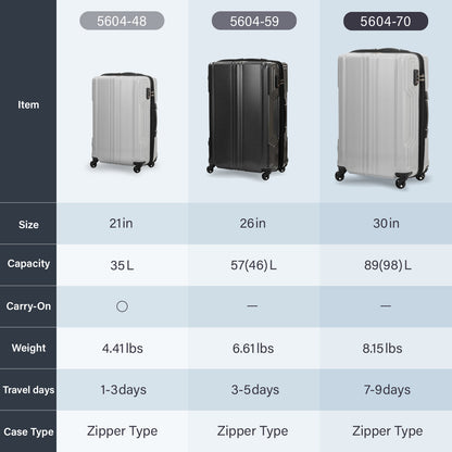 Legend Walker 5604 Blade-Ultralight Hardside PC Fiber Expandable Spinner Luggage,30-in