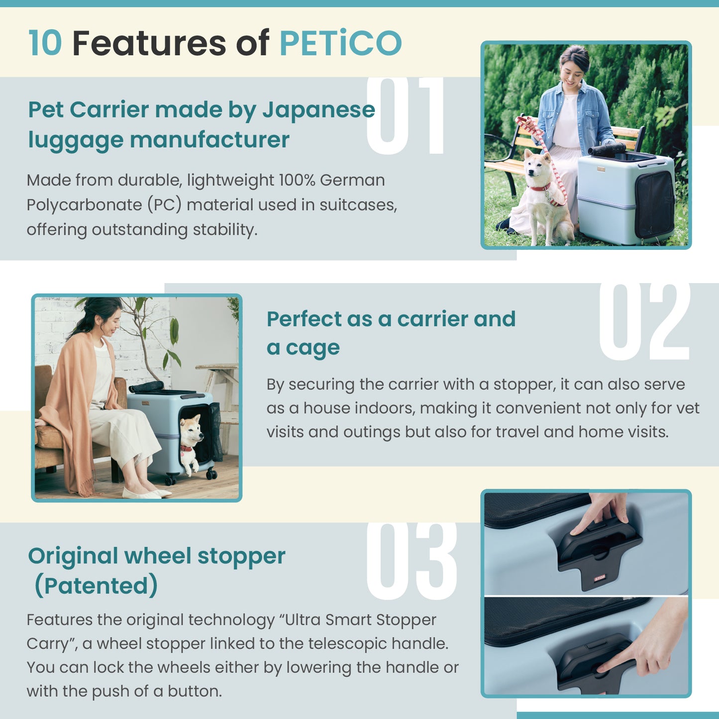 PETiCO 3001  iCO Sturdy and Versatile Pet luggage-style Carrier,23-in