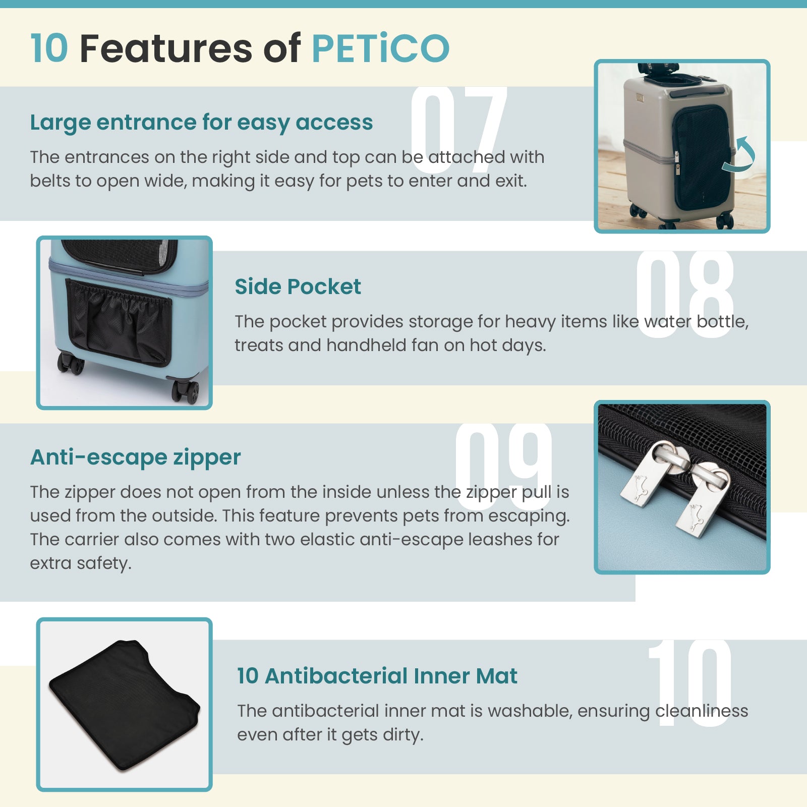 PETiCO 3001 iCO Sturdy and Versatile Pet luggage-style Carrier, L
